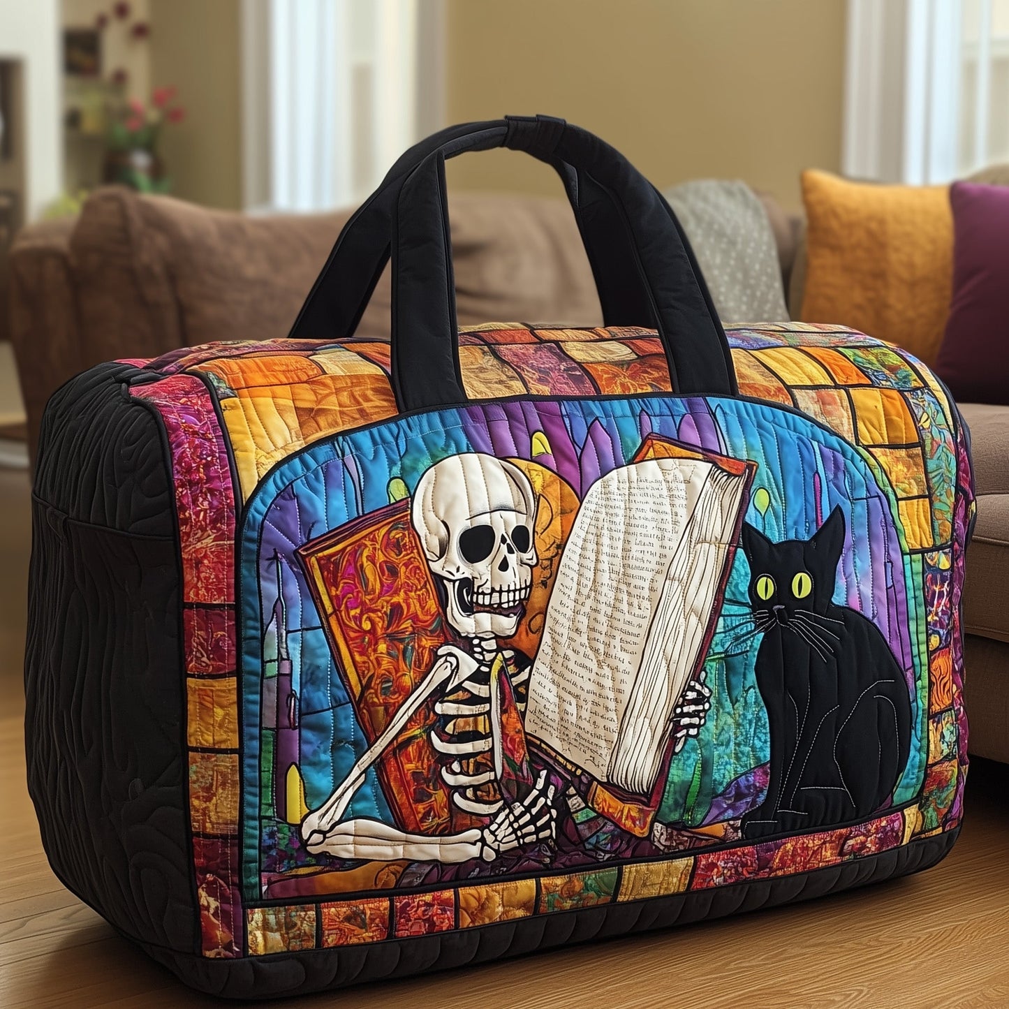 Halloween Cat Quilted Duffle Bag GFTOYC299