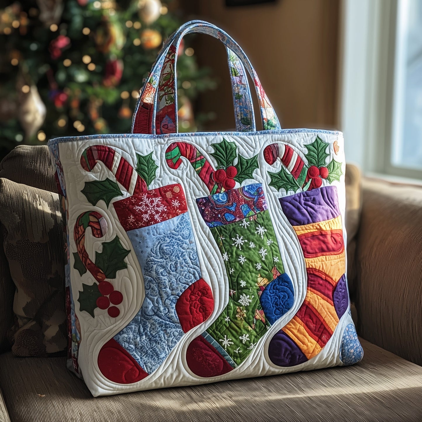 Christmas Stocking Quilted Tote Bag GFTOYC300