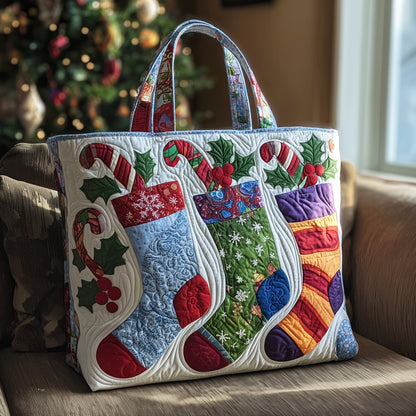 Christmas Stocking Quilted Tote Bag GFTOYC300