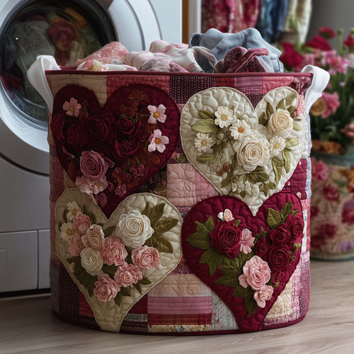 Floral Love Quilted Laundry Basket GFTOYC3006