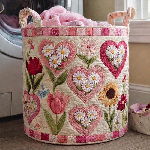 Floral Love Quilted Laundry Basket GFTOYC3007
