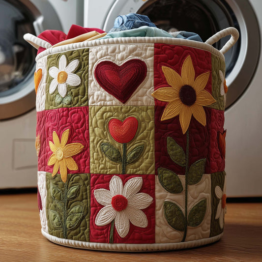 Floral Love Quilted Laundry Basket GFTOYC3008