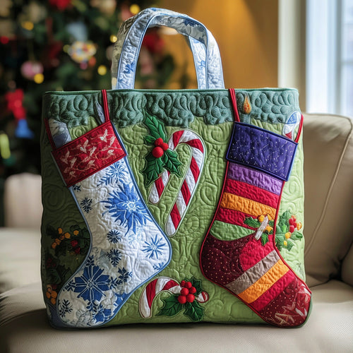 Christmas Stocking Quilted Tote Bag GFTOYC301