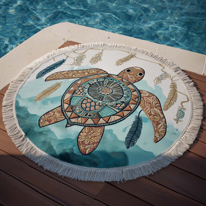 Soul Turtle Round Beach Towel GFTOYC3015