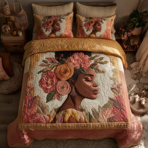 Divine Melanin 3-Piece Quilted Bedding Set GFTOYC3037