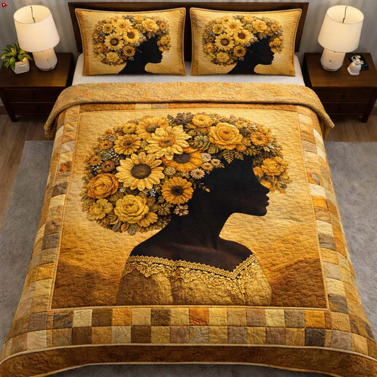 Divine Melanin 3-Piece Quilted Bedding Set GFTOYC3038