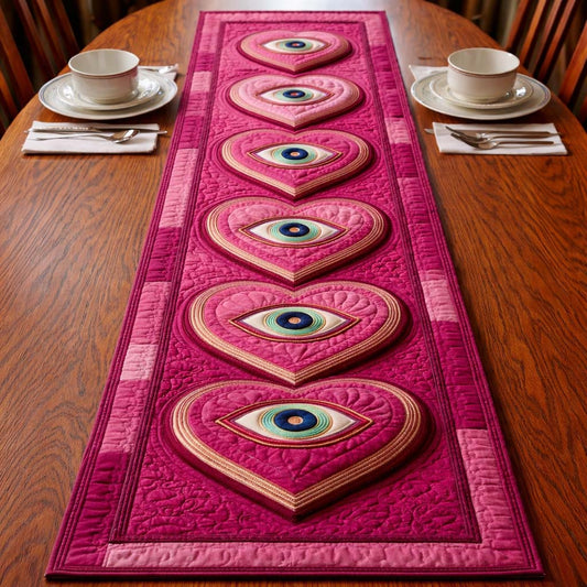 Heart Evil Eyes Quilted Table Runner GFTOYC3051
