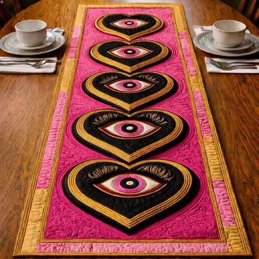 Heart Evil Eyes Quilted Table Runner GFTOYC3052