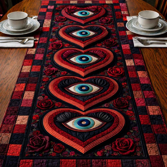 Heart Evil Eyes Quilted Table Runner GFTOYC3053