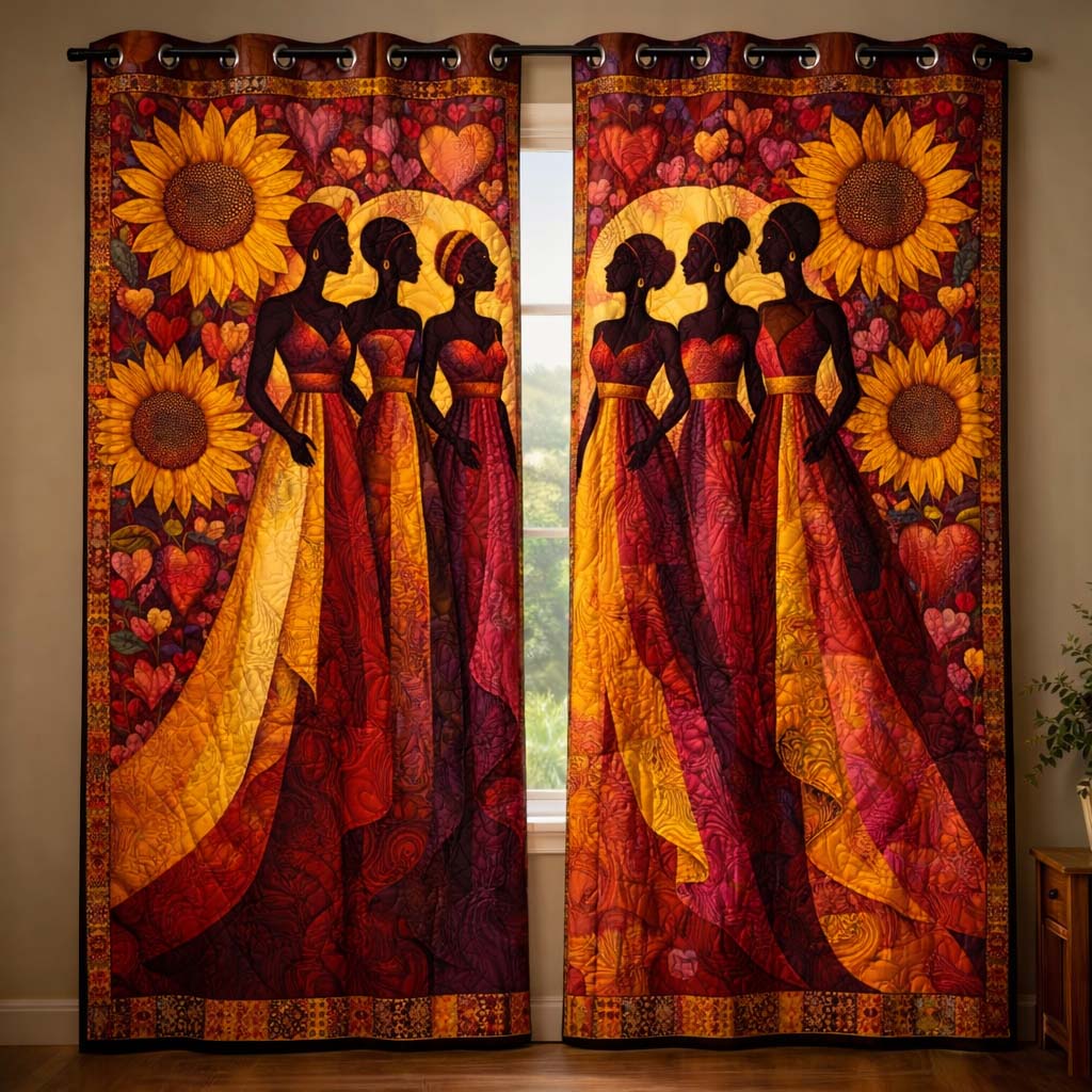 Melanin Queen Quilted Curtains GFTOYC3068