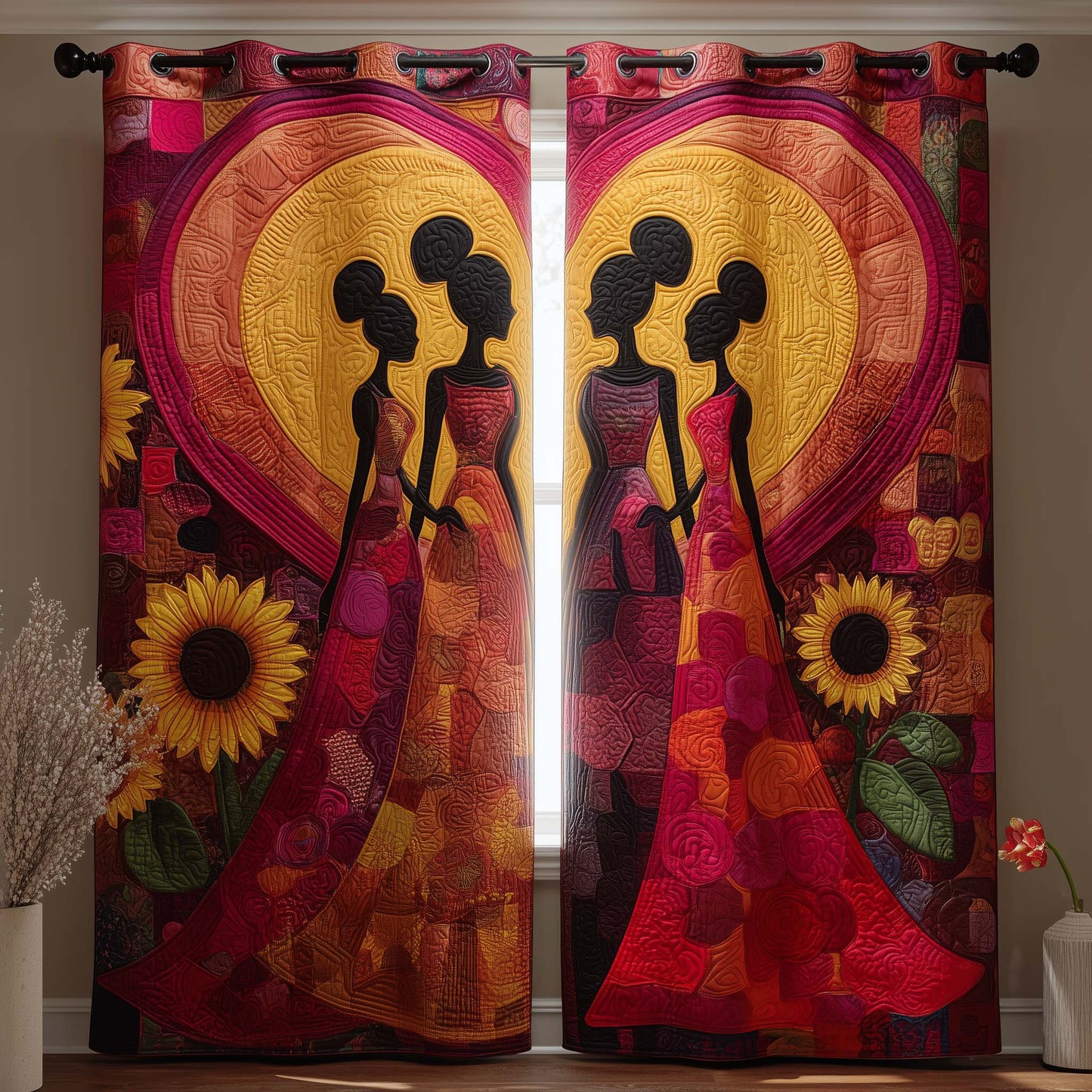 Melanin Queen Quilted Curtains GFTOYC3069