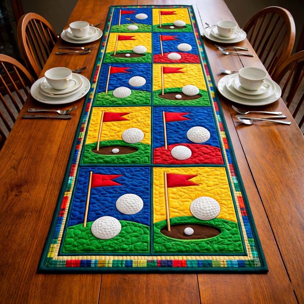 Golf Rhythm Quilted Table Runner GFTOYC3076