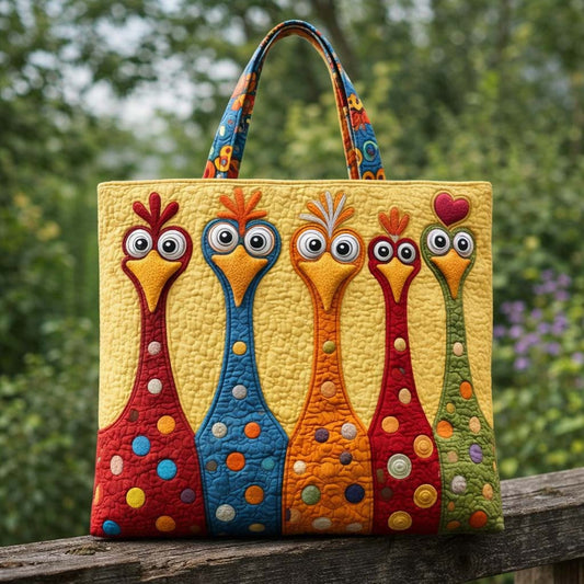 Whimsical Chicken Quilted Tote Bag GFTOYC3496