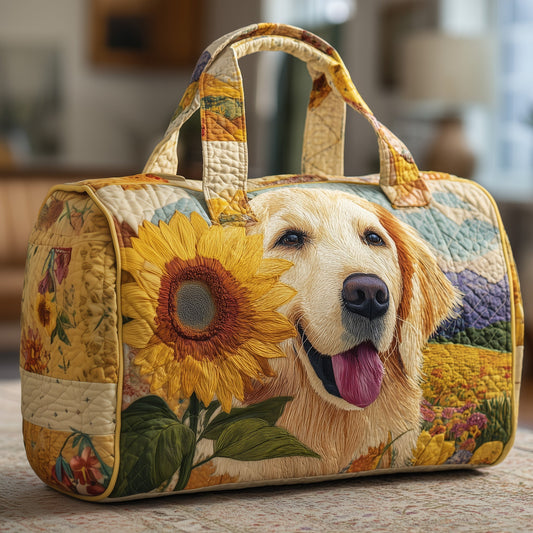 Sunflower Golden Retriever Quilted Duffle Bag GFTOYC34