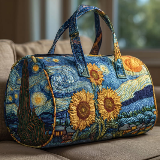 Sunflower Starry Night Quilted Duffle Bag GFTOYC36