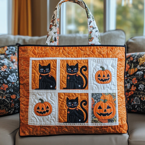 Halloween Cat Quilted Tote Bag GFTOYC380