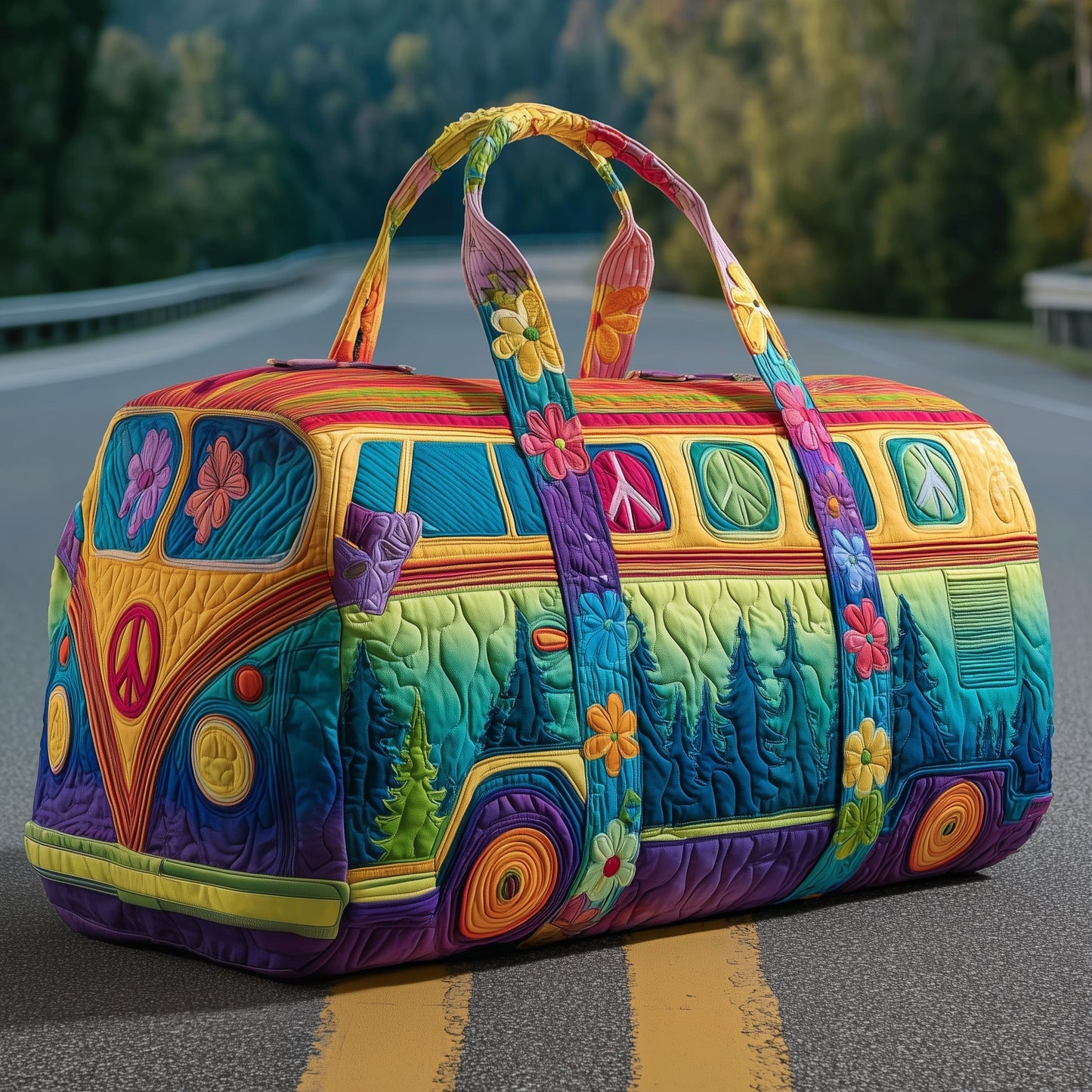 Hippie Van Quilted Duffle Bag GFTOYC38