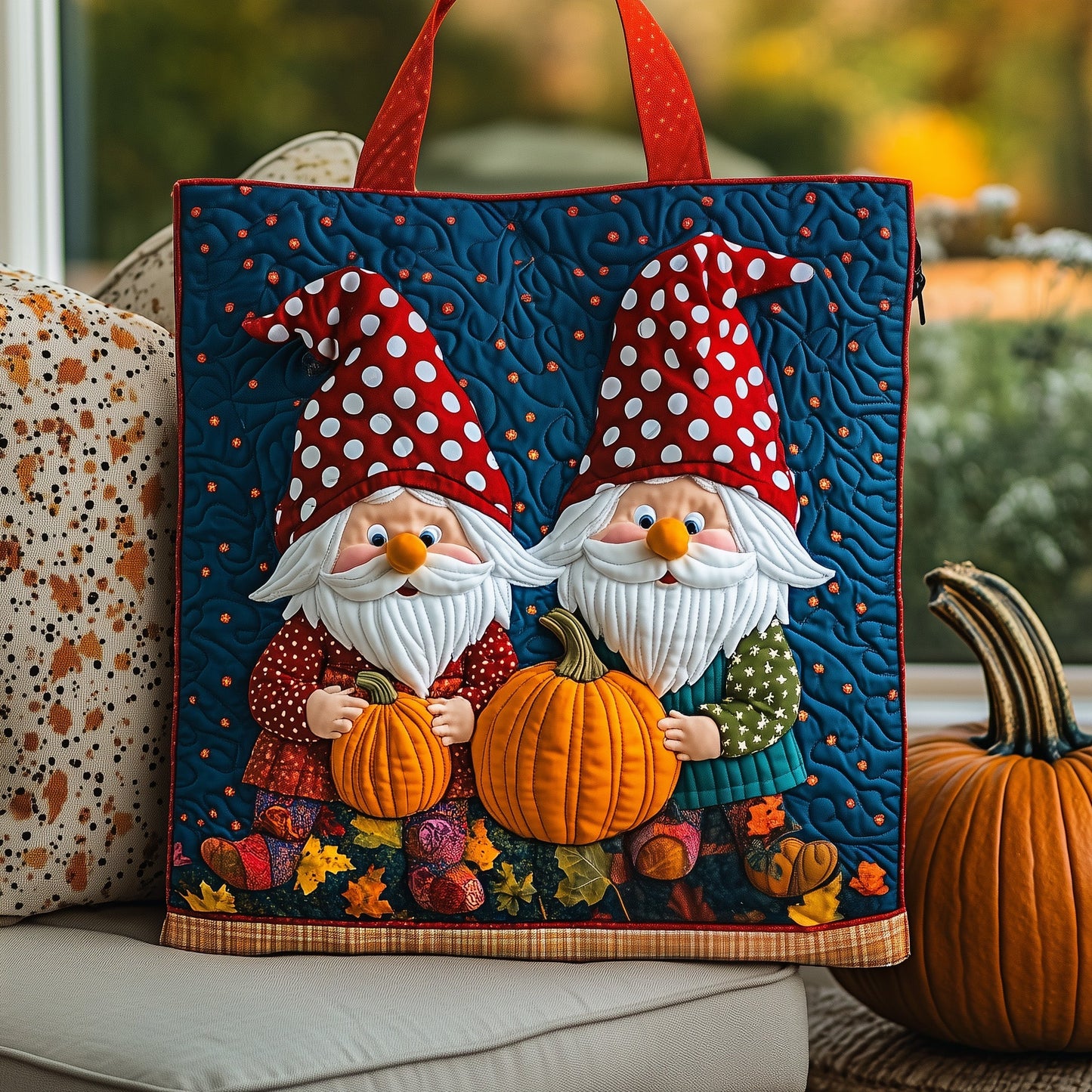 Pumpkin Gnomes Quilted Tote Bag GFTOYC398