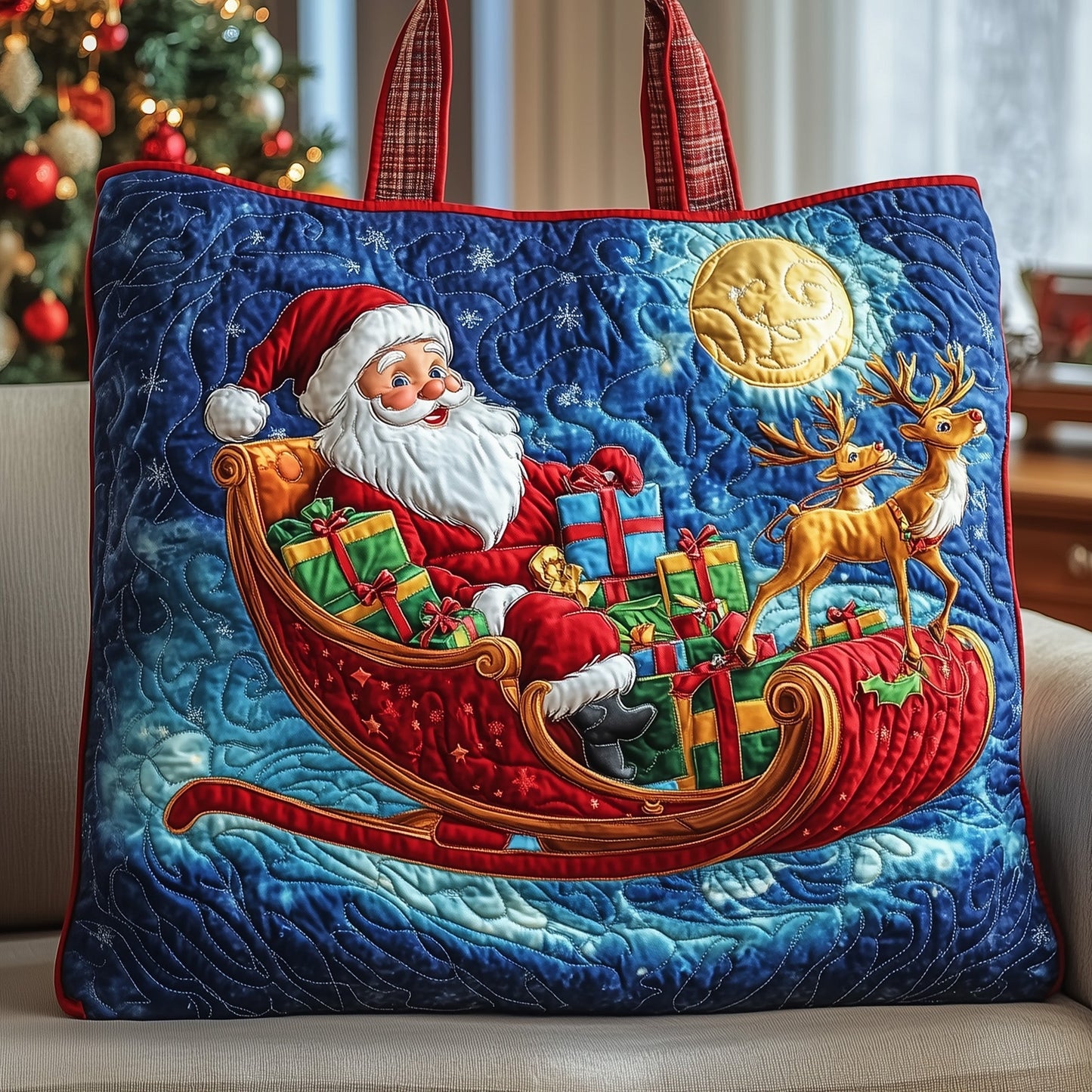 Santa Claus Quilted Tote Bag GFTOYC408