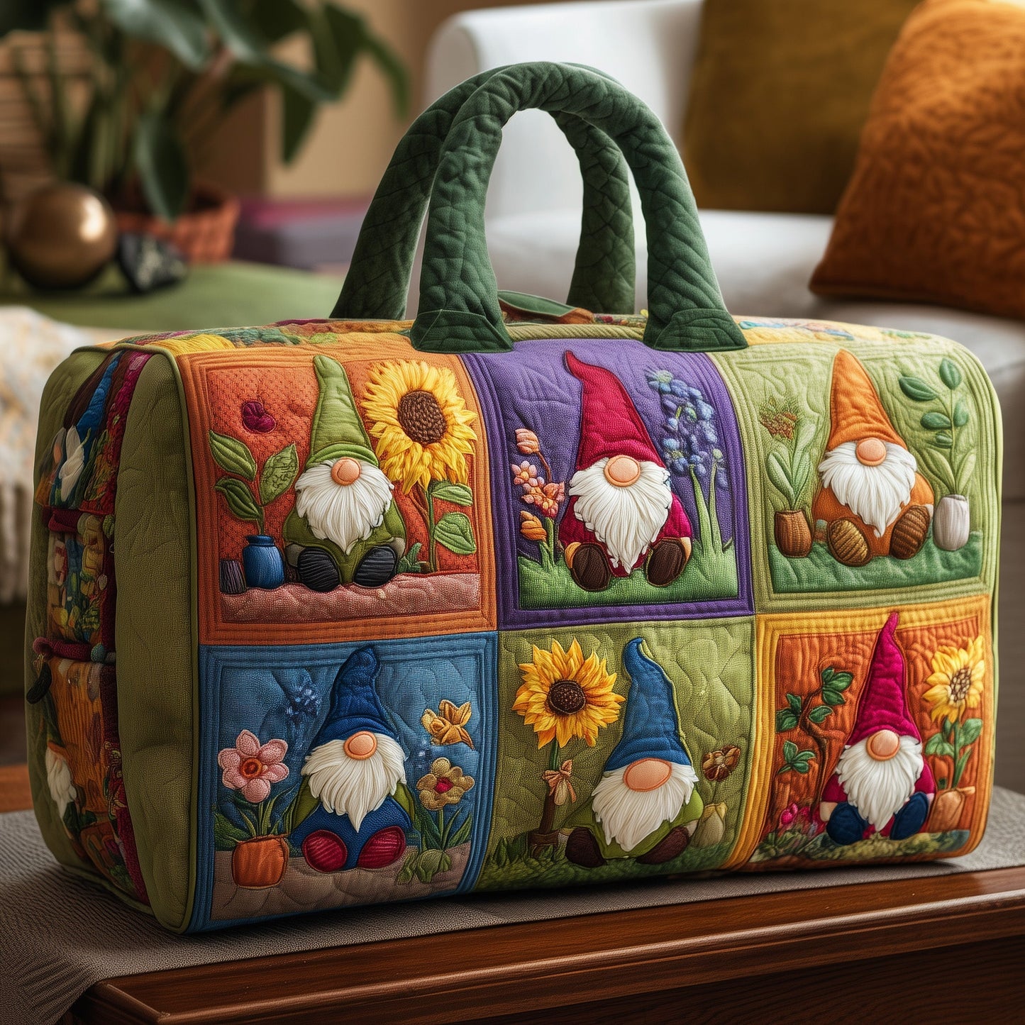 Gnome Colorful Friends Quilted Duffle Bag GFTOYC410