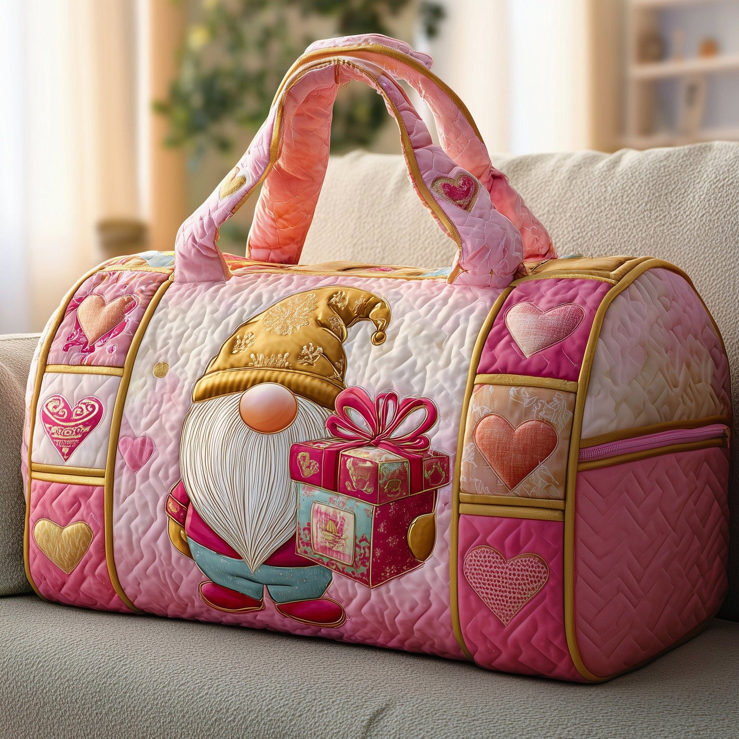 Gnome Heart Quilted Duffle Bag GFTOYC417