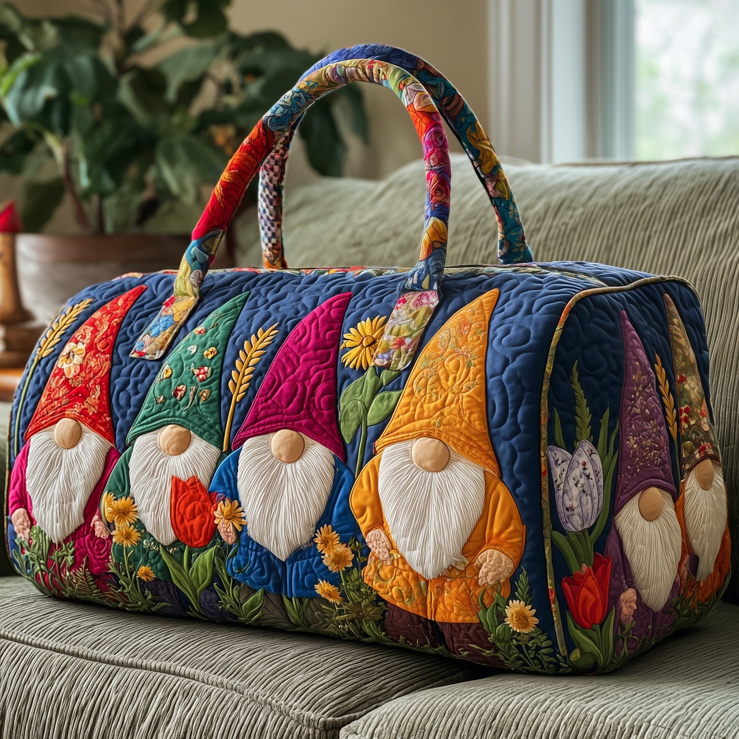 Gnome Colorful Friends Quilted Duffle Bag GFTOYC418