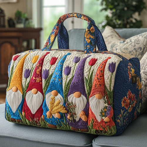 Gnomes Flowers Quilted Duffle Bag GFTOYC419