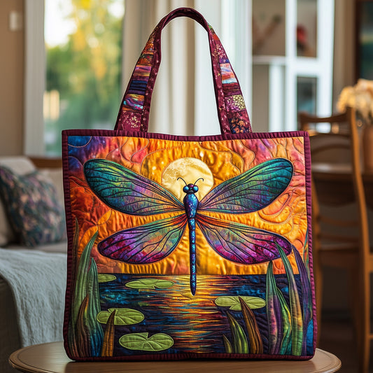 Elegant Dragonfly Quilted Tote Bag GFTOYC431