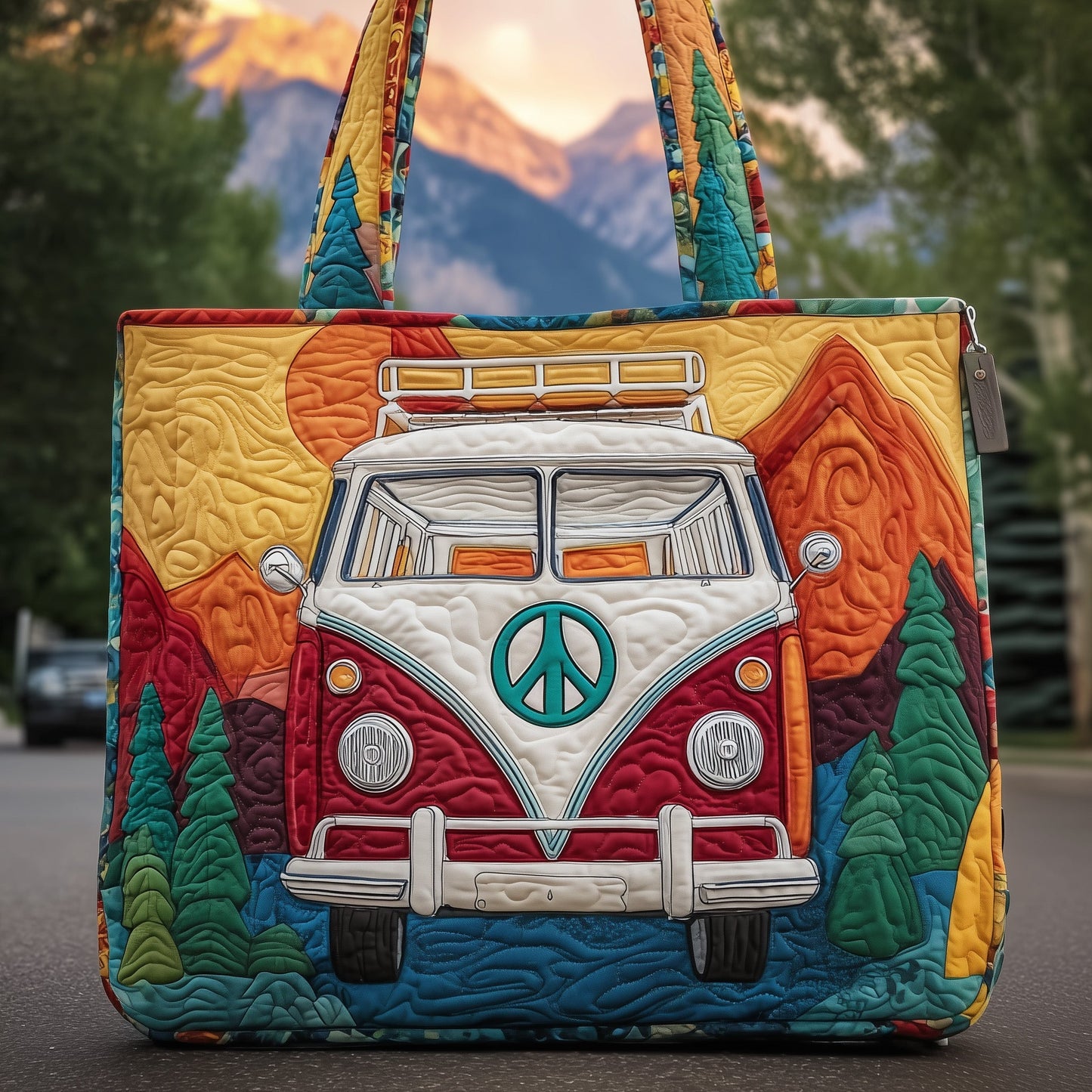 Hippie Van Journey Quilted Tote Bag GFTOYC484