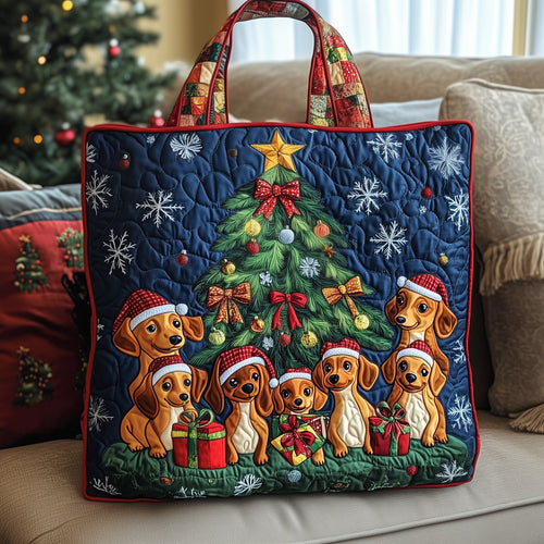 Christmas Dachshund Quilted Tote Bag GFTOYC507