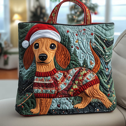Christmas Dachshund Quilted Tote Bag GFTOYC508