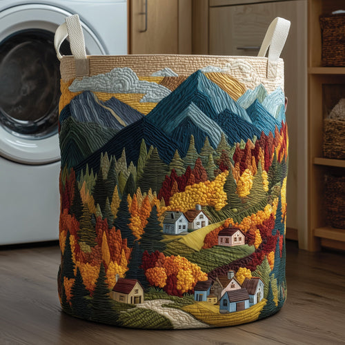 Forest Landscape Quilted Laundry Basket GFTOYC50