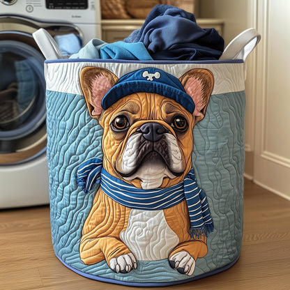 Adorable Bulldog Quilted Laundry Basket GFTOYC516
