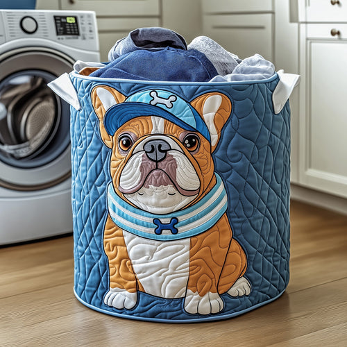 Adorable Bulldog Quilted Laundry Basket GFTOYC517