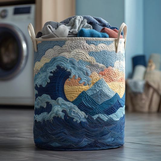 Forest Ocean Wave Quilted Laundry Basket GFTOYC51