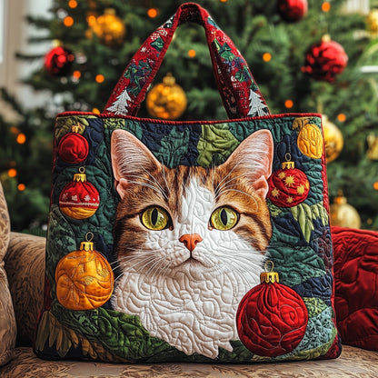 Christmas Cat Quilted Tote Bag GFTOYC524