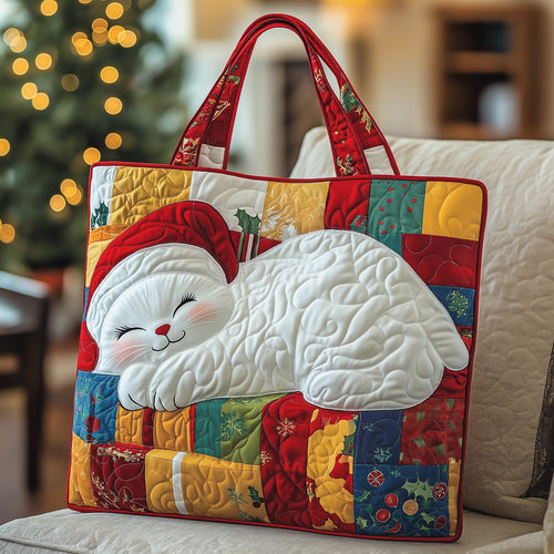 Christmas Cat Quilted Tote Bag GFTOYC525