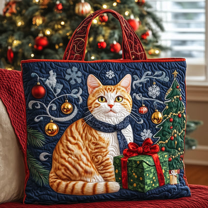 Christmas Cat Quilted Tote Bag GFTOYC526
