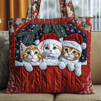Christmas Cat Quilted Tote Bag GFTOYC527