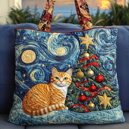 Christmas Cat Quilted Tote Bag GFTOYC528