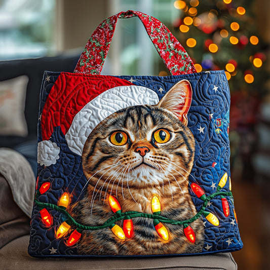 Christmas Cat Quilted Tote Bag GFTOYC530