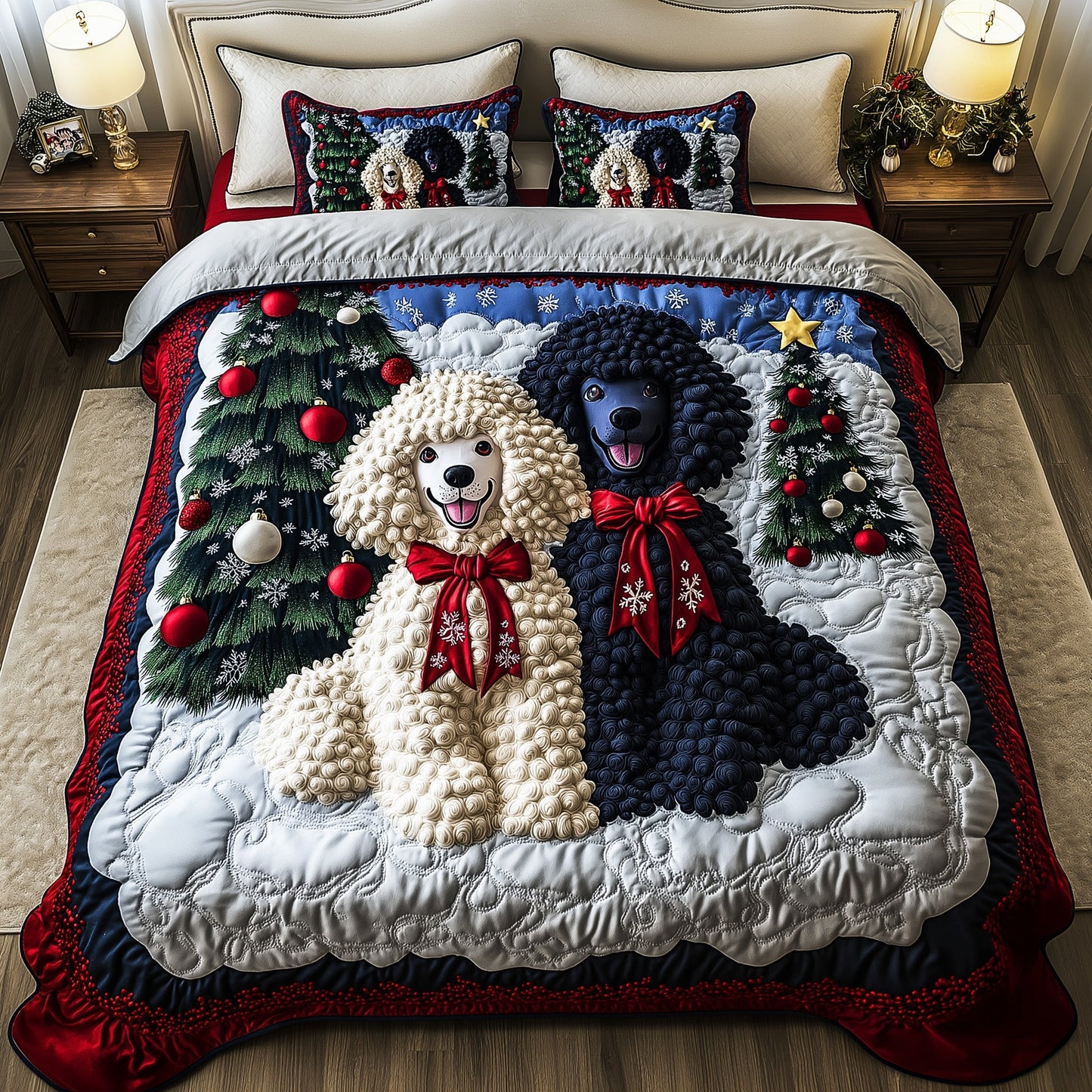 Christmas Poodle Duvet Cover Set GFTOYC532