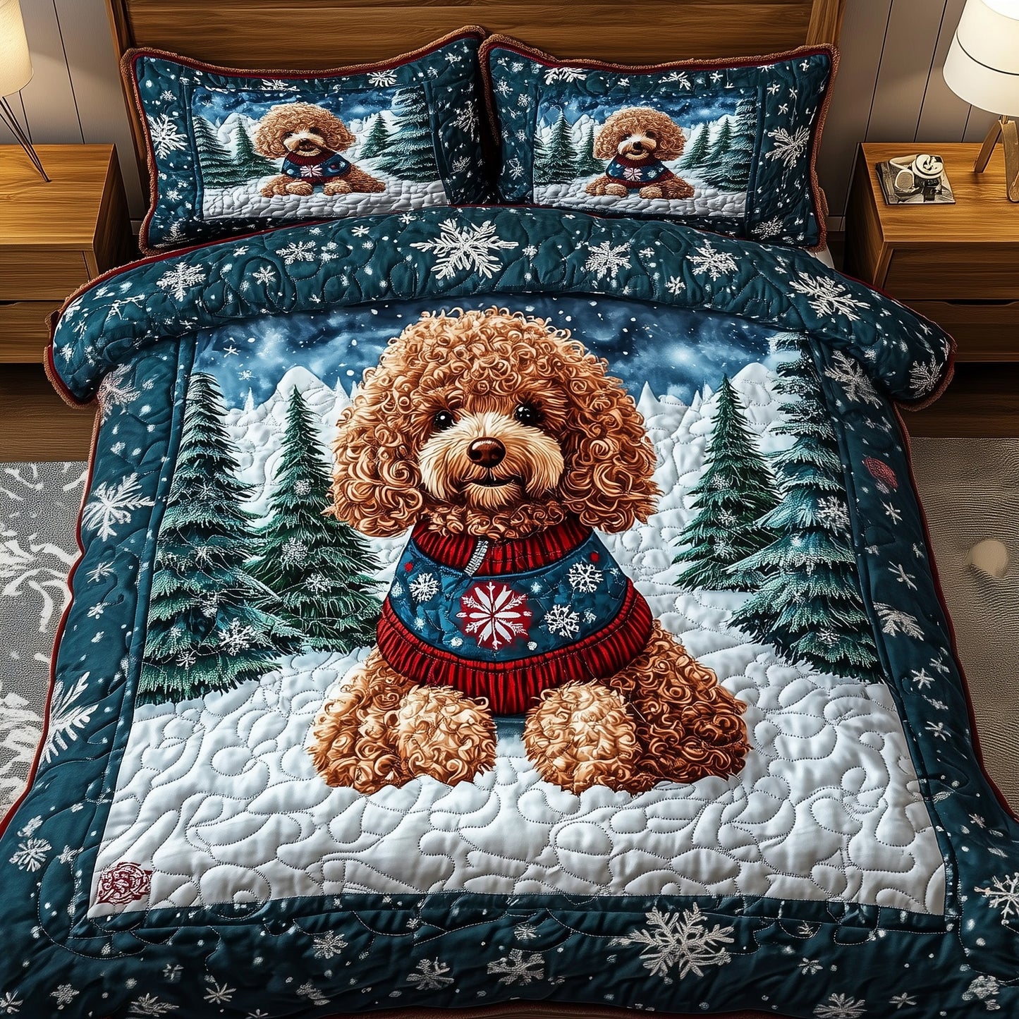 Christmas Poodle Duvet Cover Set GFTOYC535