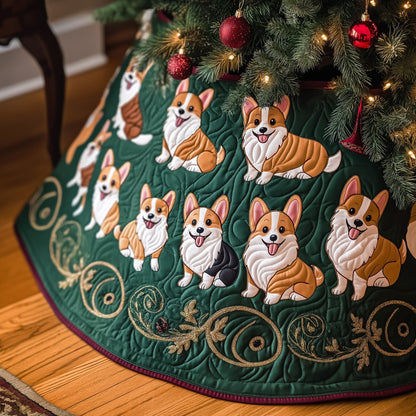 Christmas Corgi Quilted Tree Skirt GFTOYC542