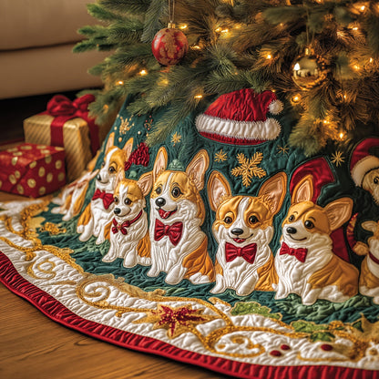 Christmas Corgi Quilted Tree Skirt GFTOYC543
