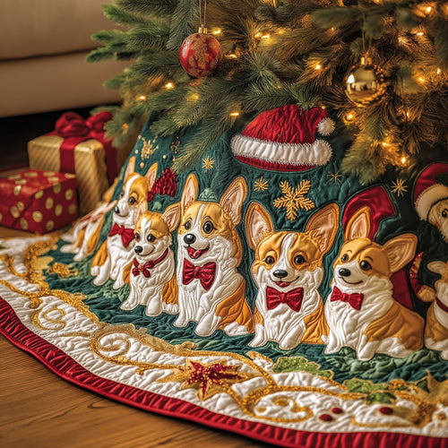 Christmas Corgi Quilted Tree Skirt GFTOYC543