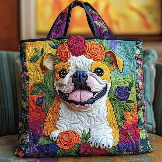 Adorable Bulldog Quilted Tote Bag GFTOYC550