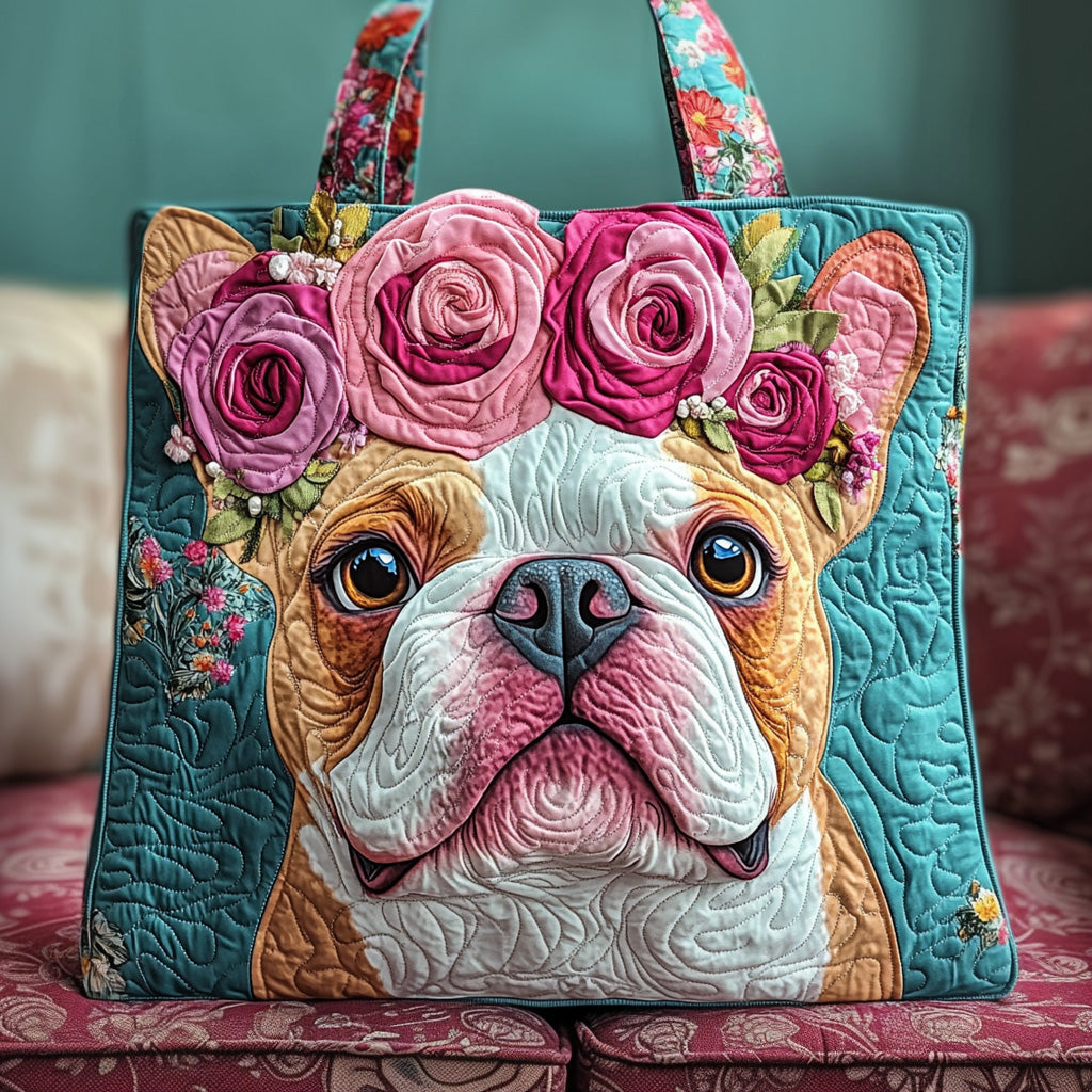 Adorable Bulldog Quilted Tote Bag GFTOYC553