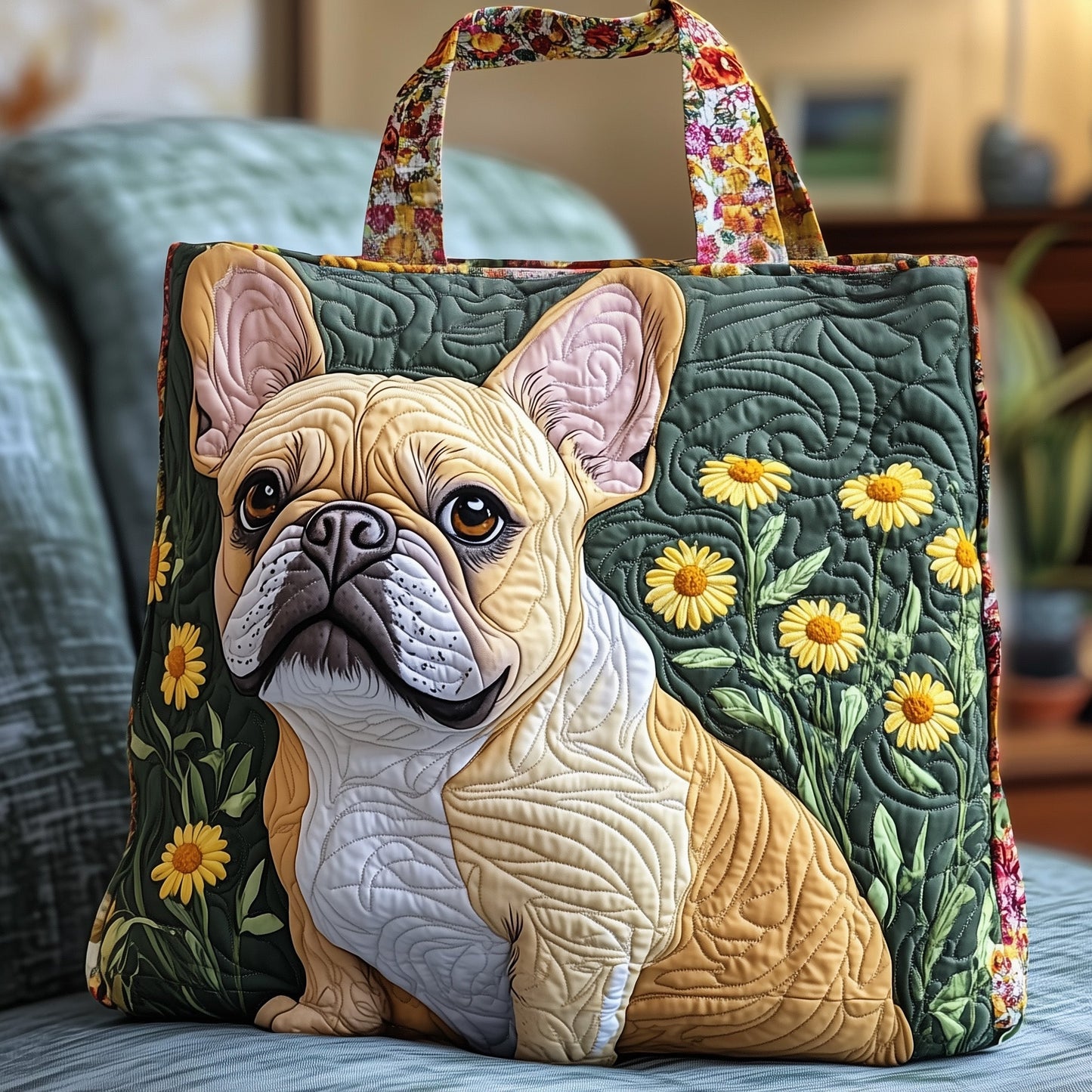 Adorable Bulldog Quilted Tote Bag GFTOYC554