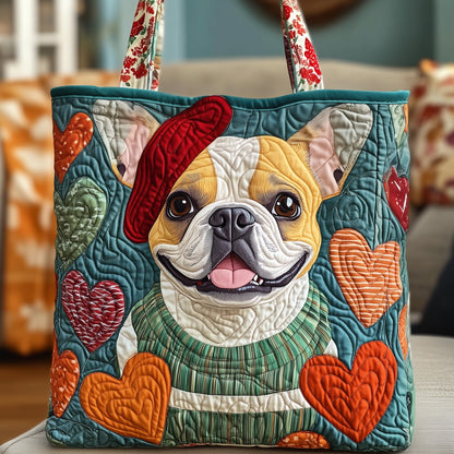 Adorable Bulldog Quilted Tote Bag GFTOYC555